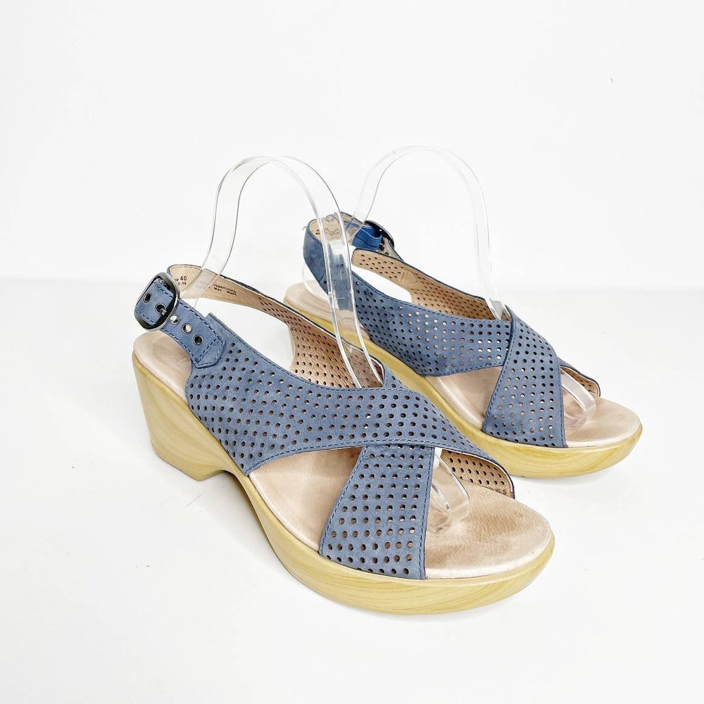 Dansko Blue Perforated Sandals